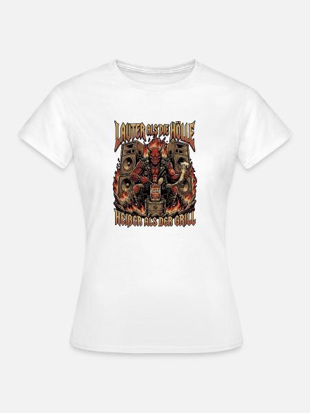 Heavy Metal Dämon Auf Festival - Frauen T-Shirt - Weiß