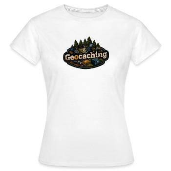 Geocaching - Frauen T-Shirt - Weiß - Vorne - AI Model Female 172 dark (172cm)