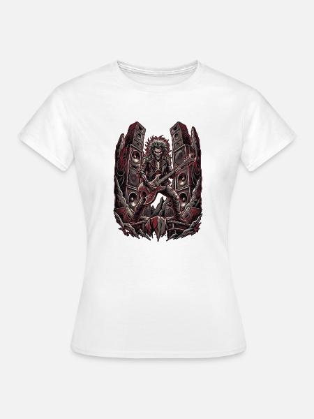 Heavy Metal Retro Dämon - Frauen T-Shirt - Weiß
