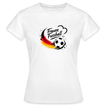 Frauenfußball Flaggen-Schwung - Frauen T-Shirt - Weiß - Vorne - AI Model Female 172 dark (172cm)