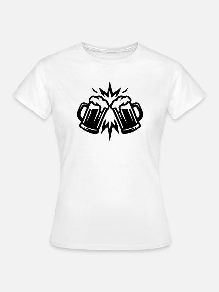 Bier Anstoßen Weizenbier - Frauen T-Shirt - Weiß