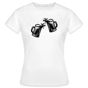 Bier Anstoßen Weizenbier - Frauen T-Shirt - Weiß - Vorne - AI Model Female 172 dark (172cm)