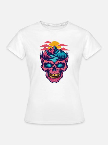 Skull Mountain Landschaft - Frauen T-Shirt - Weiß