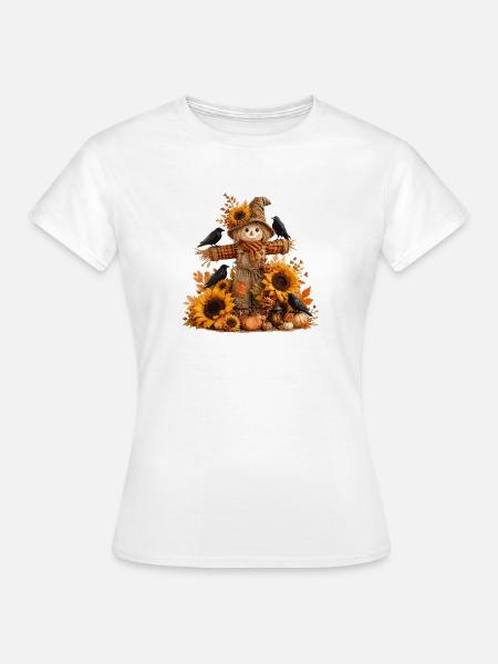 Herbstliche Sonnenblumen-Ernte - Frauen T-Shirt - Weiß