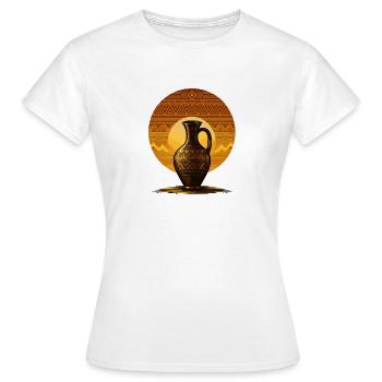 Motif de vase tribal - T-shirt Femme - blanc - Devant - AI Model Female 172 dark (172cm)