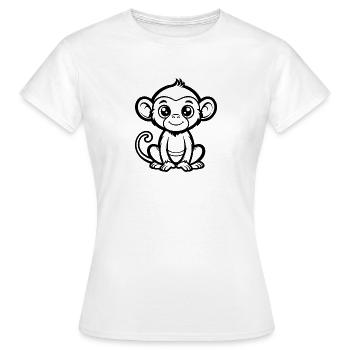 Singe mignon - T-shirt Femme - blanc - Devant - AI Model Female 172 dark (172cm)