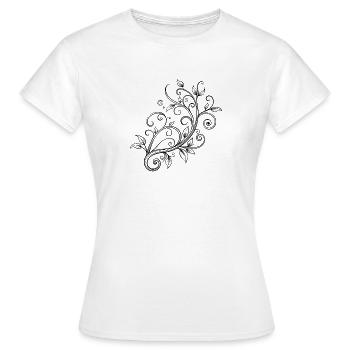 Decorative Vine Swirl - Women's T-Shirt - white - Front - AI Model Female 172 dark (172cm)