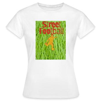 Street Football on Grass - Women's T-Shirt - white - Front - AI Model Female 172 dark (172cm)