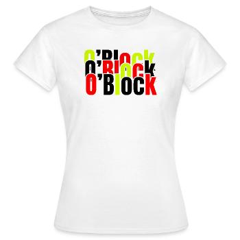 Neon Block Typography in Red & Lime - Women's T-Shirt - white - Front - AI Model Female 172 dark (172cm)