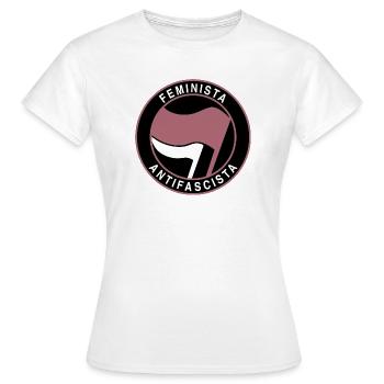Feminista Antifascista Feminismus Statement - Frauen T-Shirt - Weiß - Vorne - AI Model Female 172 dark (172cm)