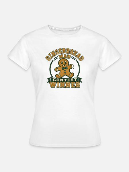Gewinner des Lebkuchenmann-Wettbewerbs, lustiger A - Frauen T-Shirt - Weiß