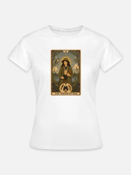 Vogelbeobachter | Birding Tarot - Frauen T-Shirt - Weiß