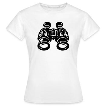 Fernglas Symbol - Frauen T-Shirt - Weiß - Vorne - AI Model Female 172 dark (172cm)