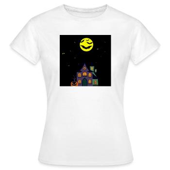 Nuit de maison hantée au clair de lune - T-shirt Femme - blanc - Devant - AI Model Female 172 dark (172cm)