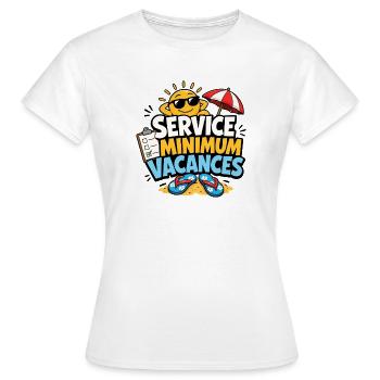 Service Minimum Vacances Humour Été - T-shirt Femme - blanc - Devant - AI Model Female 172 dark (172cm)