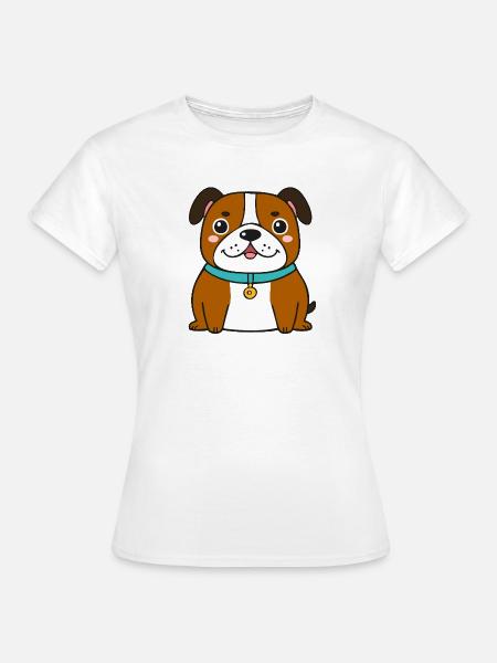 Knuffige Bulldogge (Comic) - Frauen T-Shirt - Weiß