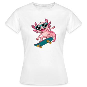 Gecko on skateboard with sunglasses - Women's T-Shirt - white - Front - AI Model Female 172 dark (172cm)