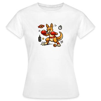 Känguru Boxkampf Cartoon: Power Punch - Frauen T-Shirt - Weiß - Vorne - AI Model Female 172 dark (172cm)
