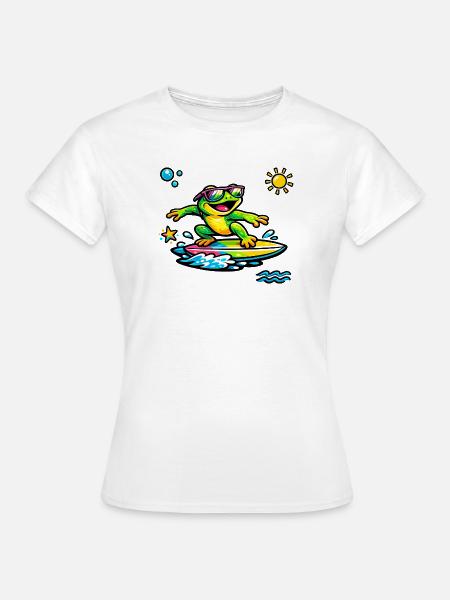 Neonfrosch Surf-Szene - Frauen T-Shirt - Weiß