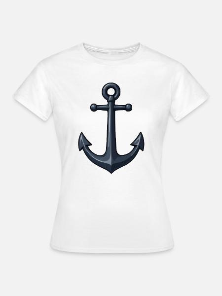 Dunkler Anker Illustration - Frauen T-Shirt - Weiß