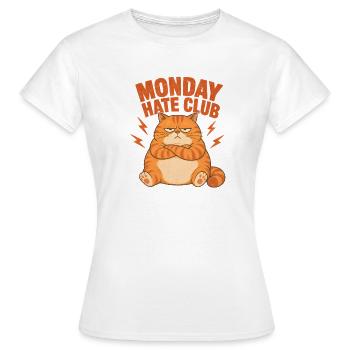 Chat du Club de la Haine du lundi - T-shirt Femme - blanc - Devant - AI Model Female 172 dark (172cm)