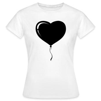 Ballon Cardiaque - T-shirt Femme - blanc - Devant - AI Model Female 172 dark (172cm)
