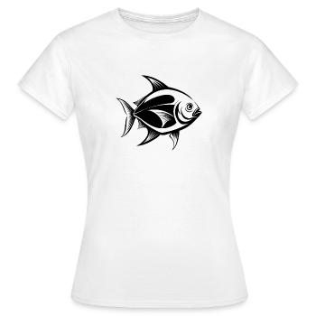 Poisson Pompano doré - T-shirt Femme - blanc - Devant - AI Model Female 172 dark (172cm)