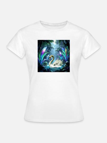 Schwan-Spektraler Dschungel - Frauen T-Shirt - Weiß