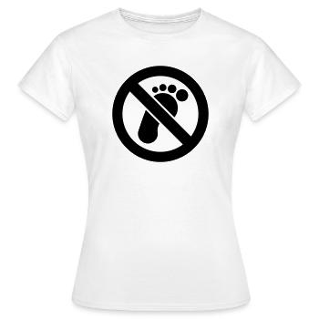 Betreten verboten. Barfußlaufen verboten - Frauen T-Shirt - Weiß - Vorne - AI Model Female 172 dark (172cm)