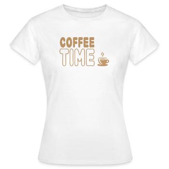 Coffee time, enjoyment from the coffee cup - Women's T-Shirt - white - Front - AI Model Female 172 dark (172cm)