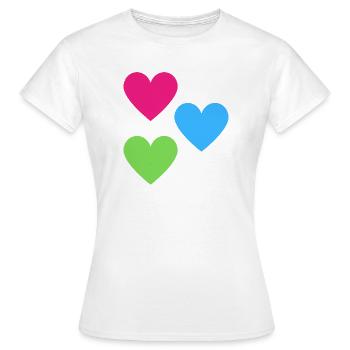 Trio des Cœurs Néon - T-shirt Femme - blanc - Devant - AI Model Female 172 dark (172cm)
