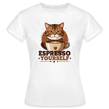 Espresso Cat Yourself - T-shirt Femme - blanc - Devant - AI Model Female 172 dark (172cm)