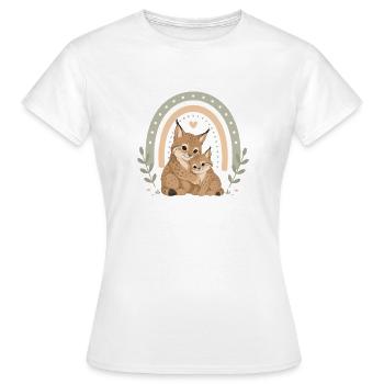 Famille Lynx avec Boho Rainbow - T-shirt Femme - blanc - Devant - AI Model Female 172 dark (172cm)