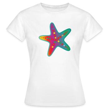 Bunter Seestern | Modernes Meeresmotiv  - Frauen T-Shirt - Weiß - Vorne - AI Model Female 172 dark (172cm)