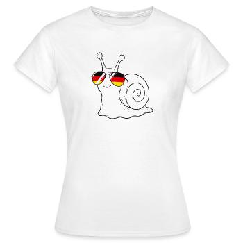 German flag snail German Germany - Women's T-Shirt - white - Front - AI Model Female 172 dark (172cm)