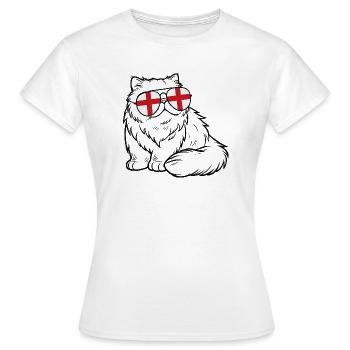  England-flagge Katze Sonnenbrille Cooler - Frauen T-Shirt - Weiß - Vorne - AI Model Female 172 dark (172cm)
