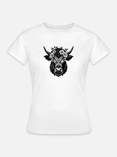 Highland Cow - Frauen T-Shirt - Weiß