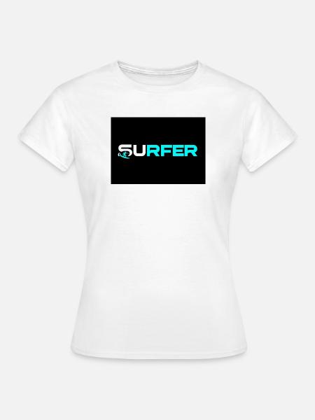 Surfer Neon Text-Logo - Frauen T-Shirt - Weiß