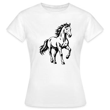 Pferd - Frauen T-Shirt - Weiß - Vorne - AI Model Female 172 dark (172cm)