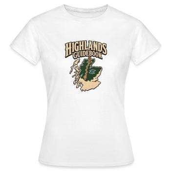 Scottish Highlands Guidebook Map Travel Adventure - Women's T-Shirt - white - Front - AI Model Female 172 dark (172cm)