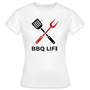 BBQ Life BBQ Tools - Women's T-Shirt - white - Front - AI Model Female 172 dark (172cm)