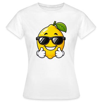 Süße Cartoon Zitrone mit Daumen hoch - Frauen T-Shirt - Weiß - Vorne - AI Model Female 172 dark (172cm)