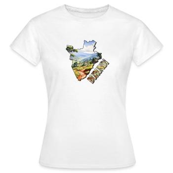 Burundi Aquarell Design - Frauen T-Shirt - Weiß - Vorne - AI Model Female 172 dark (172cm)