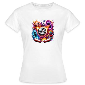 Le flipper dans le cosmos néon - T-shirt Femme - blanc - Devant - AI Model Female 172 dark (172cm)