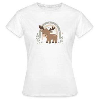 Elch Boho Regenbogen – Niedliches Waldtier Design - Frauen T-Shirt - Weiß - Vorne - AI Model Female 172 dark (172cm)