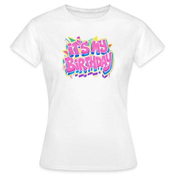 Its My Birthday Graffiti Colorfest - Women's T-Shirt - white - Front - AI Model Female 172 dark (172cm)