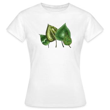 leaves - Women's T-Shirt - white - Front - AI Model Female 172 dark (172cm)