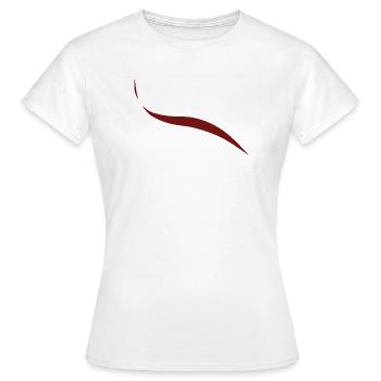 Abstract Fluid Wave Minimalist Dark Red Curvaceous - Women's T-Shirt - white - Front - AI Model Female 172 dark (172cm)