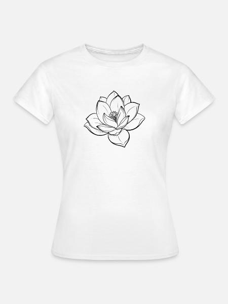 Magnolienblütenumriss - Frauen T-Shirt - Weiß