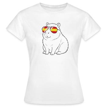  Capybara Spanien Spanische Flagge Sonnenbrille - Frauen T-Shirt - Weiß - Vorne - AI Model Female 172 dark (172cm)